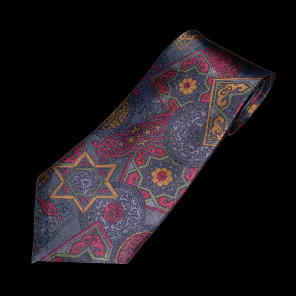 K King Men’s Tie – lavender, dark pink, and gold - Picture 1 of 3